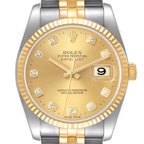 rolex datejust 36 mm 116 333 diamanten edelstahl gold|Rolex Datejust 36 gold.